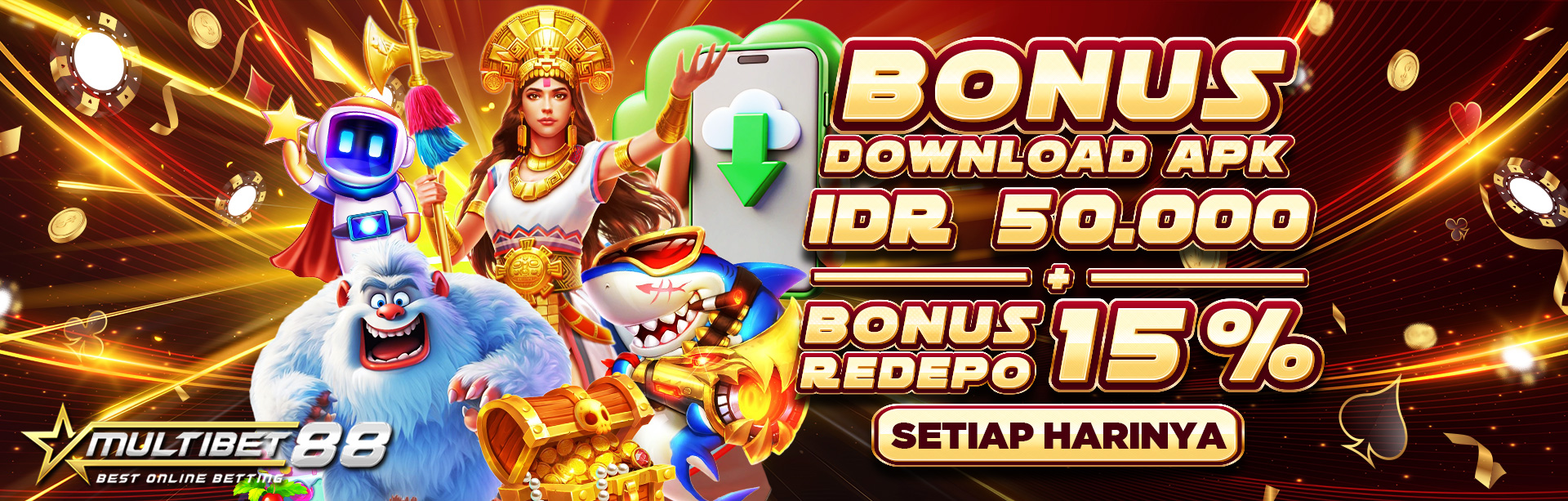 KOMBINASI BONUS DOWNLOAD APK + BONUS REDEPO APK