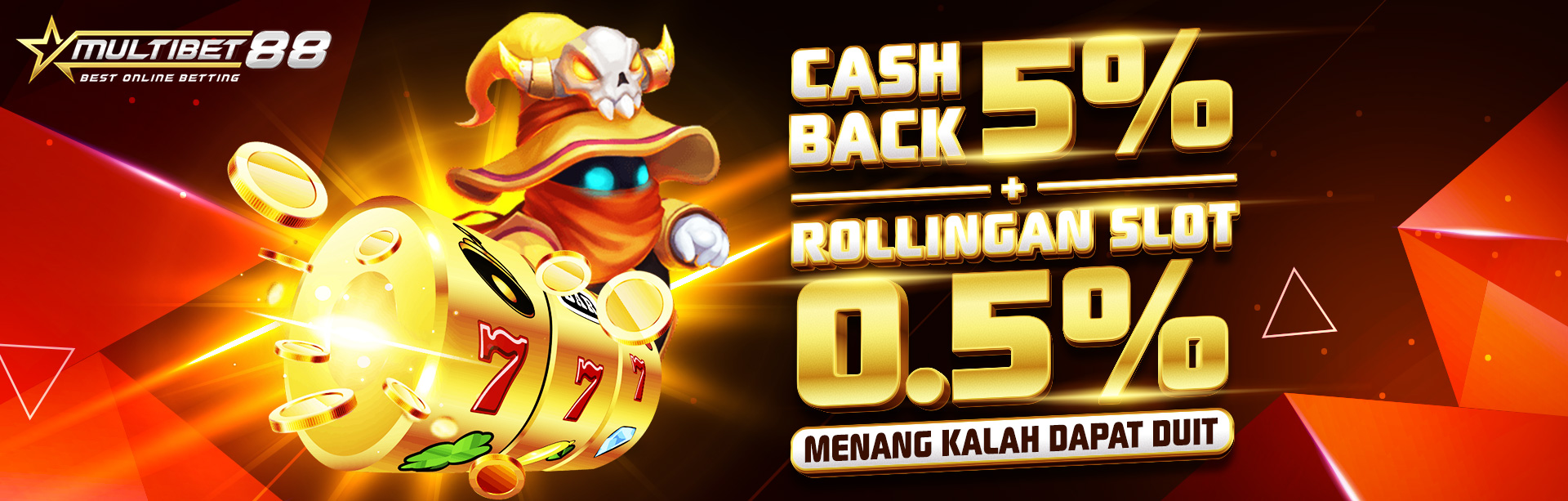 BONUS CASHBACK 5% + KOMISI 0.5% SLOT